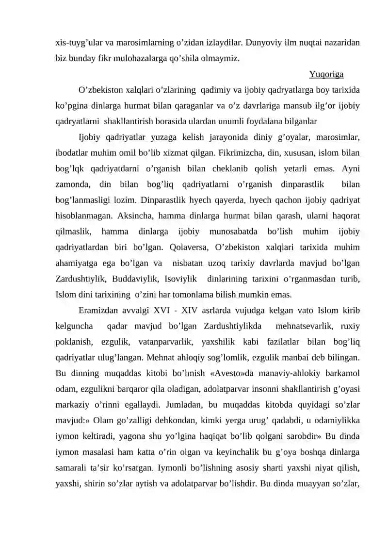 Milliy va diniy qadriyatlar va ularning o’ziga xosligi 3