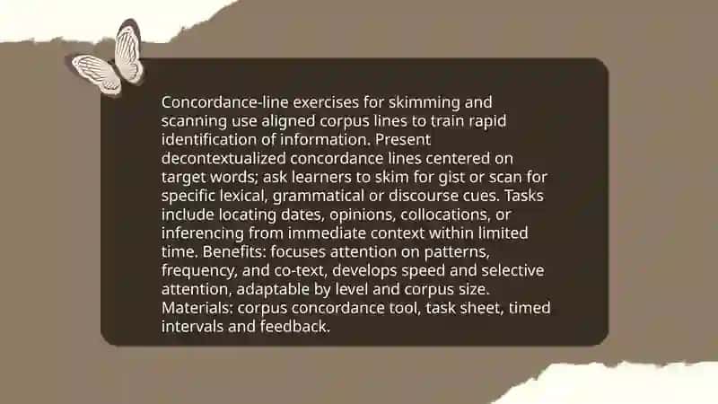Concordance-line exercises for skimming and scanning 3