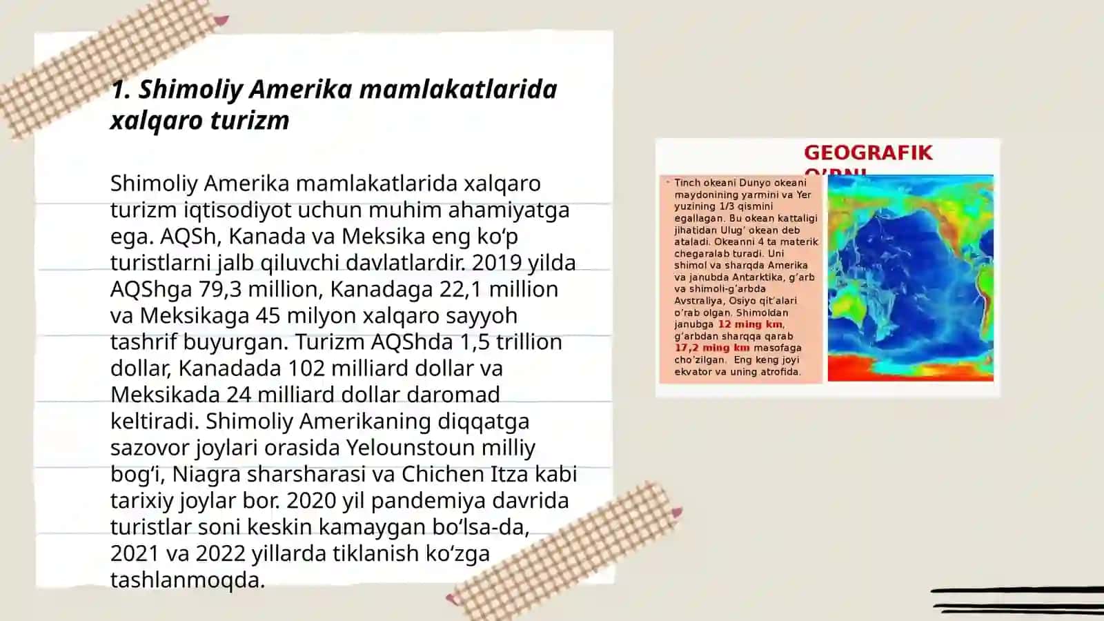 Amerika mamlakarlarida xalqaro turizm geografiyasi 3