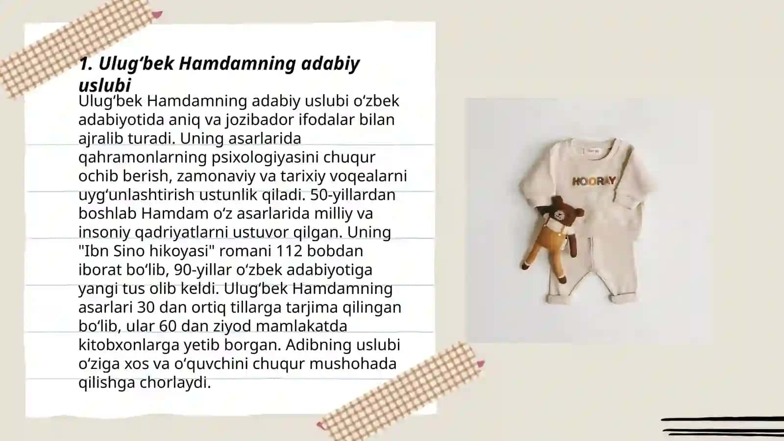 Ulugʻbek Hamdamning "Muvozanat", " Sabo va samandar" romanlari 3