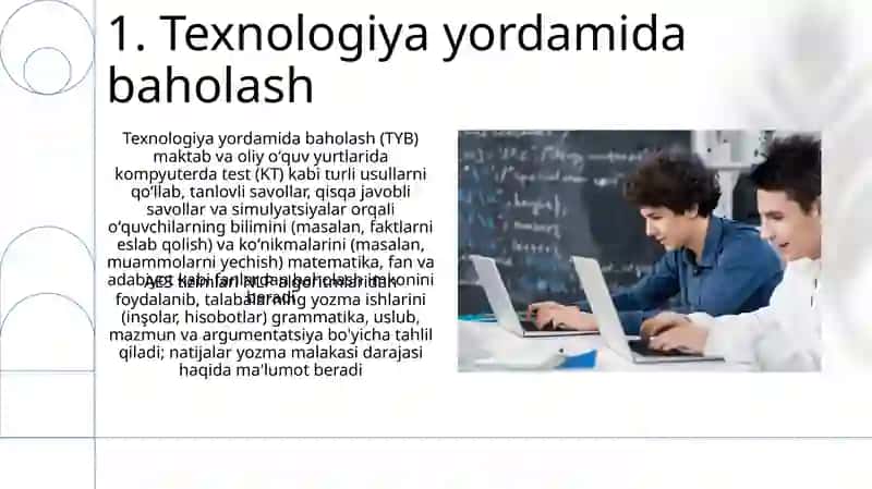Texnologiya yordamida baholash usullari 3