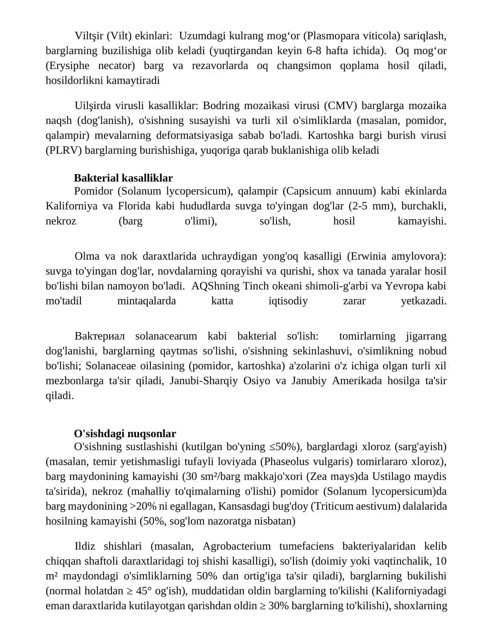 O'simlik kasaliklarining asosiy belgilari 3