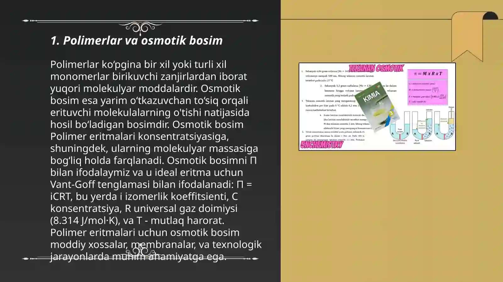 Polimer eritmalarning osmotik bosimi 3