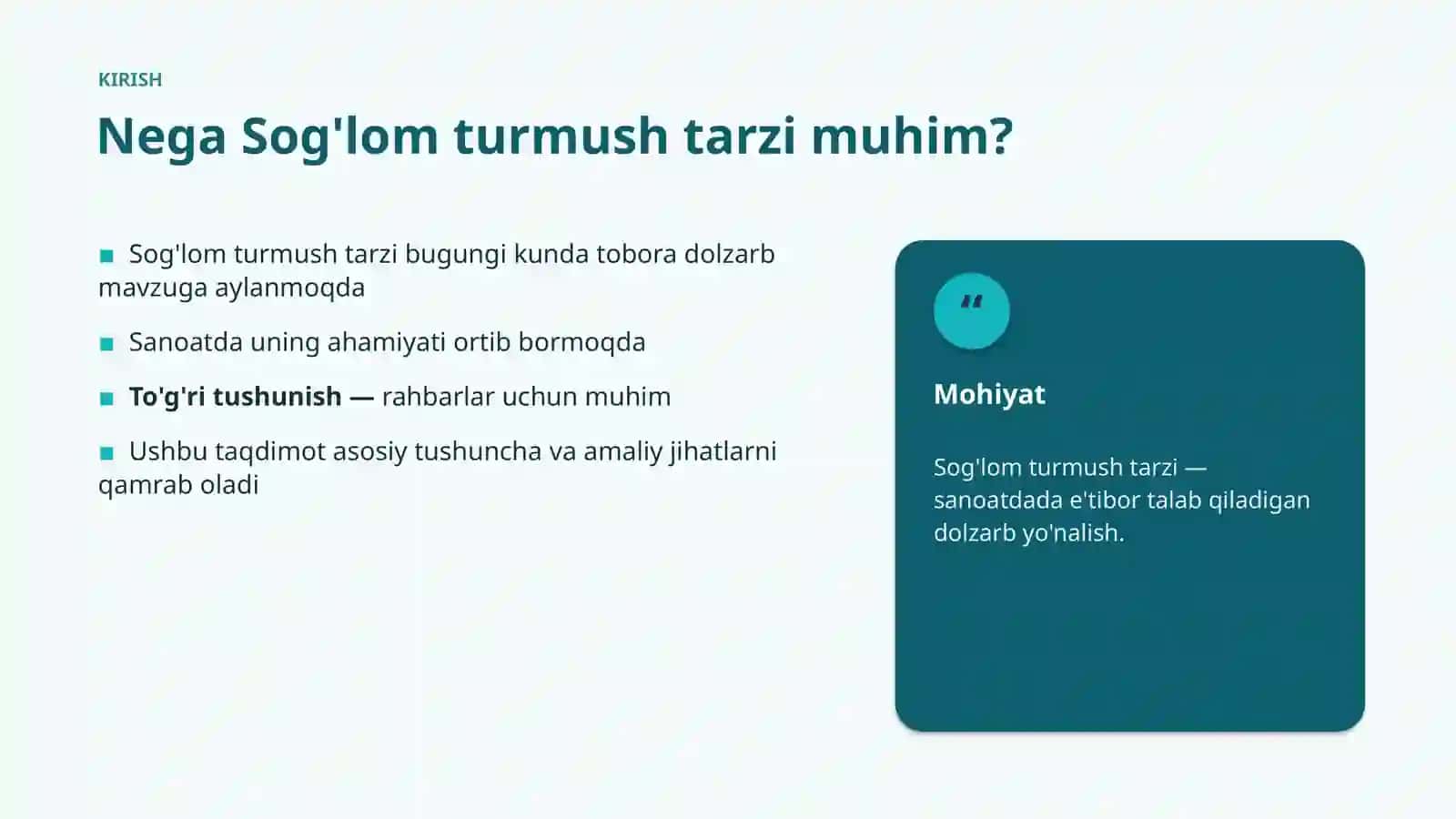 Sog'lom turmush tarzi 3
