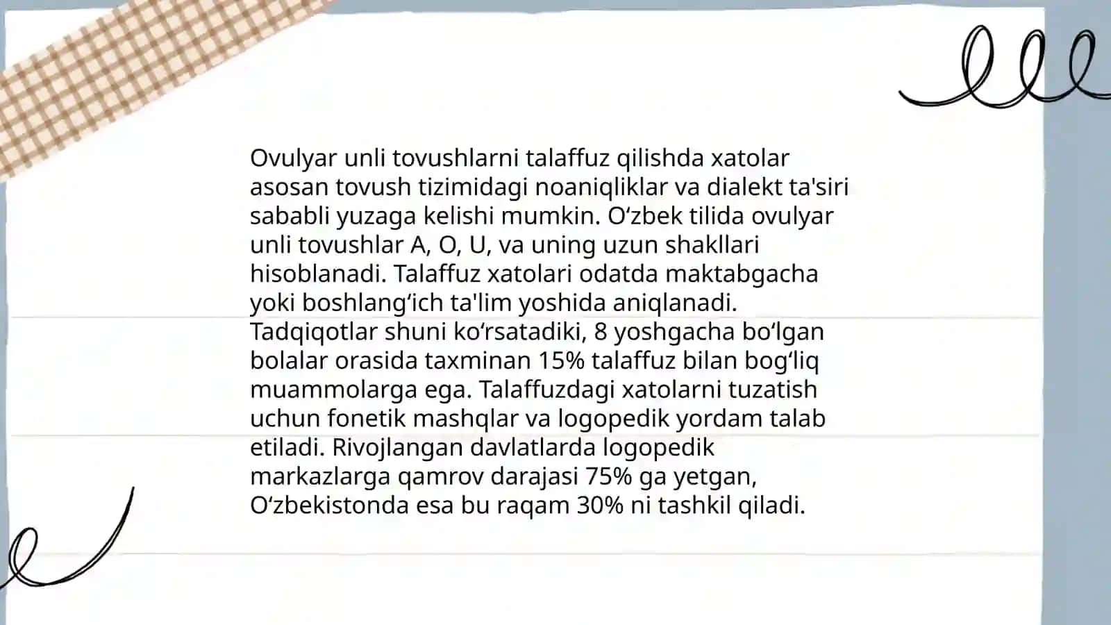 Ovulyar unli tovushlarni talaffuz qilishda xatolar 3