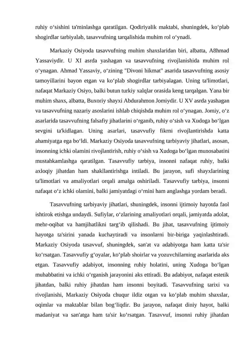 Markaziy Osiyoda Tasavvuf, uning tarbiyaviy jihatlari 3