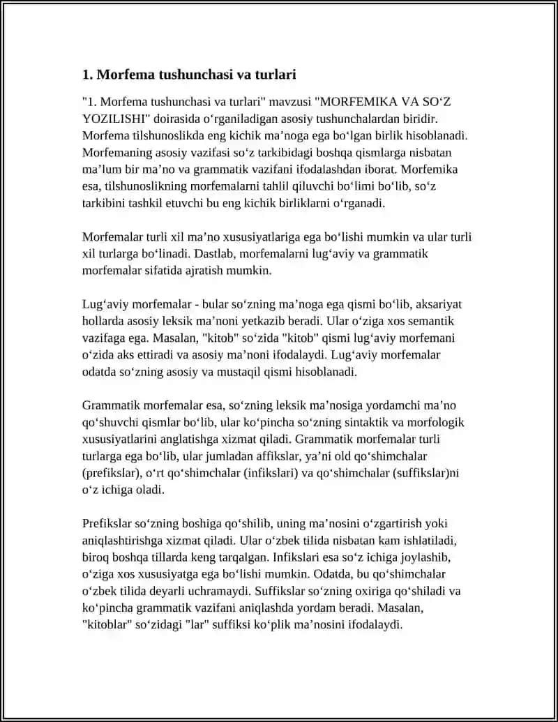 MORFEMIKA VA SOʻZ YOZILISHI 3