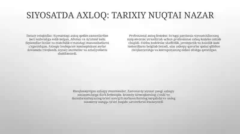 Siyosatda Professional Etika Va Yangi Axloq Siyosati 3