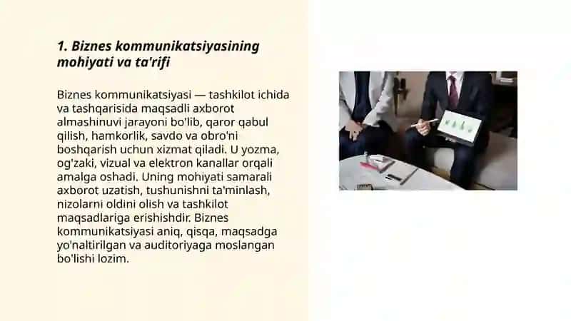 Biznes kommuniktsyasi va uning o'ziga xos xususiyatlari 3