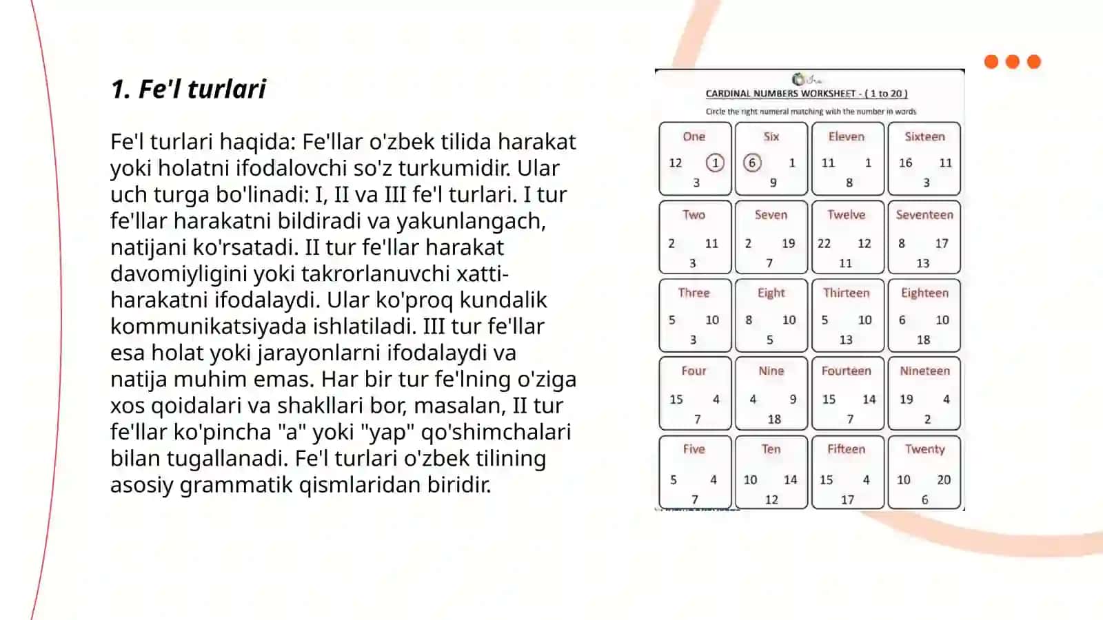 Boshlangʻich sinf darsliklarida fe'lga oid mashqlarni tasnif qilish 3