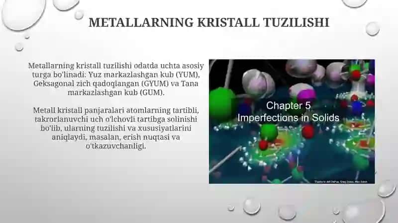 Metalllarning kristall tuzilishi va kristall panjara nuqsonlari 3
