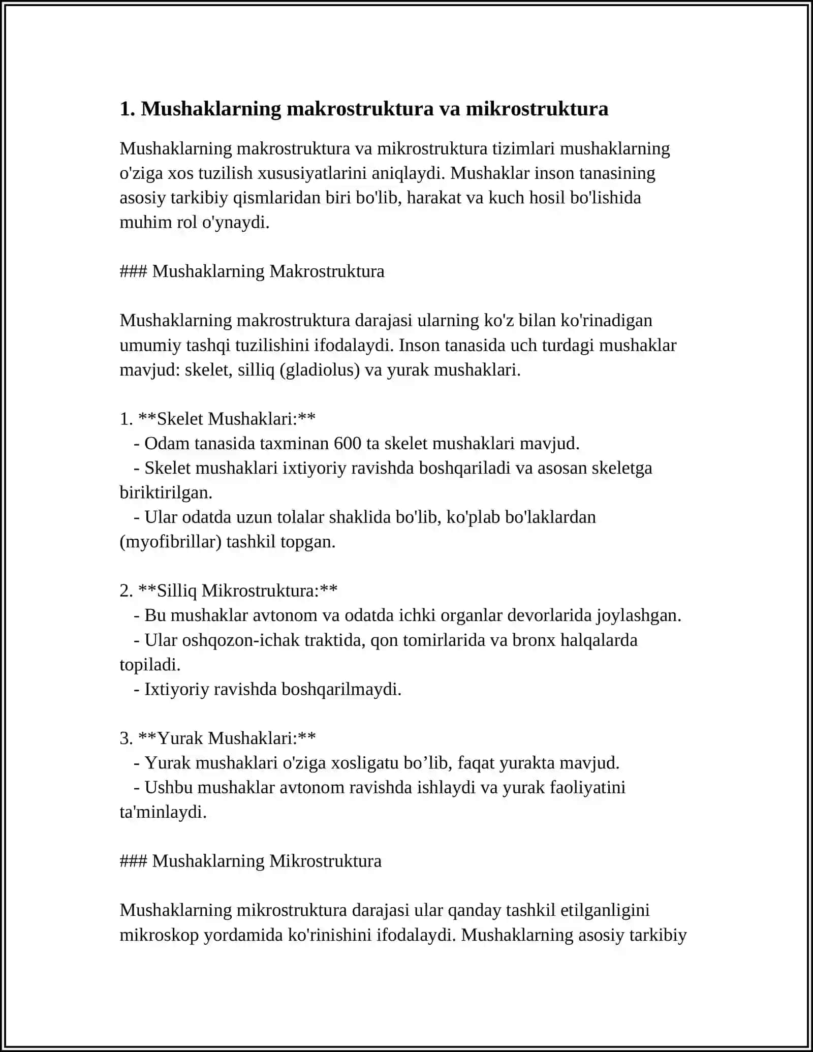 MUSHAKLARNING ISHI VA BIOMEXANIKASI. LESGAFT MUSHAKLAR TO'G'RISIDA TA'LIMOTI 3