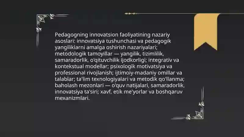Pedagogning innavatsion faoliyati 3