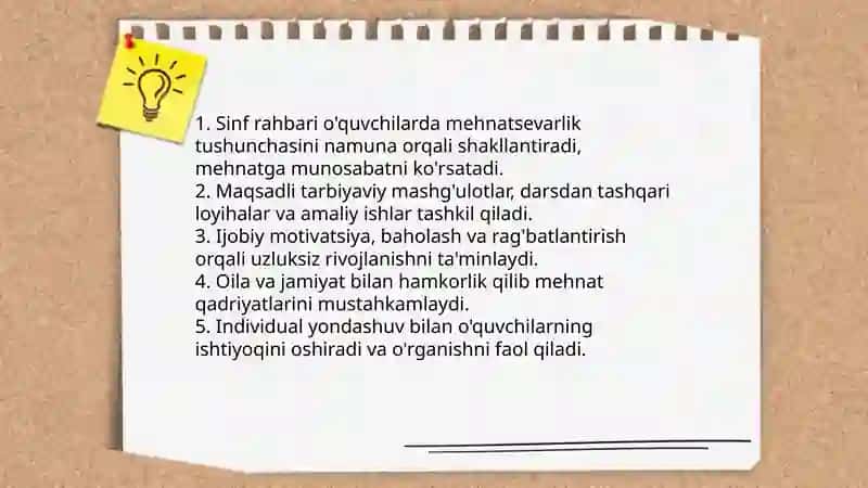 Oʻquvchilarni mehnatsevarlik ruhida tarbiyalashda sinf rahbarining roli 3