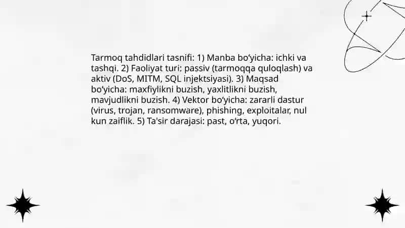 Tarmoq xavfsizligi bilan ishlash asoslari 3