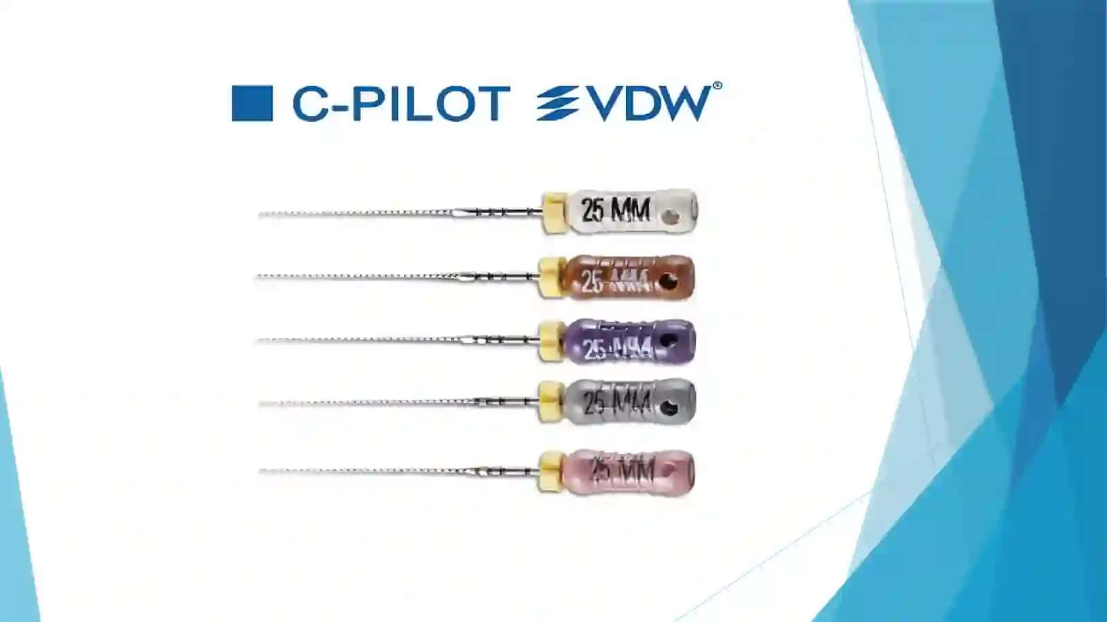 Qiyin o’tuvchi va qiyshiq kanallarga ishlov berishda qo’llaniladigan endodontik C-Pilot Files (VDW,DentsplyMaillefer 3