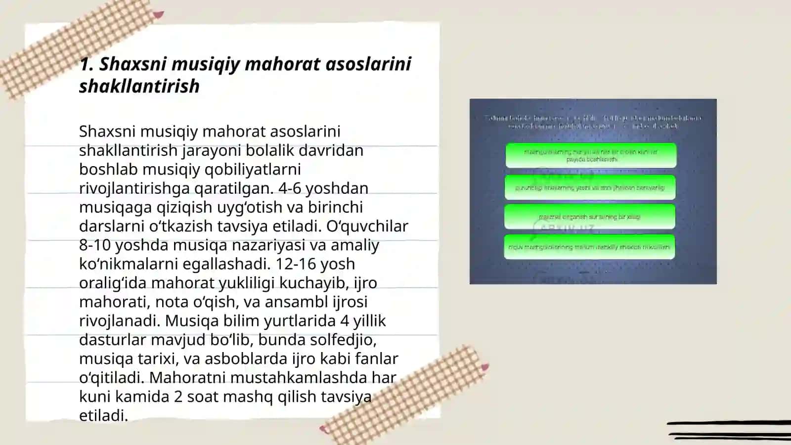 Shaxsni musiqiy rivojlantirish, tarbiyalash va shakillantirish 3