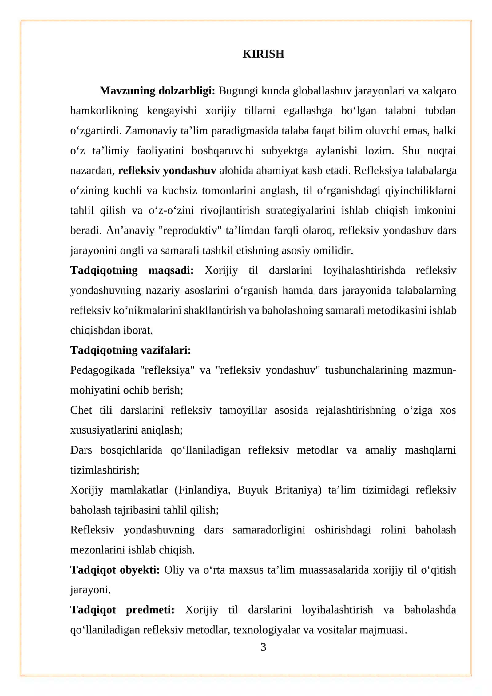 “Refleksiv yondashuv asosida xorijiy til darslarini loyihalashtirish va baholash” 3