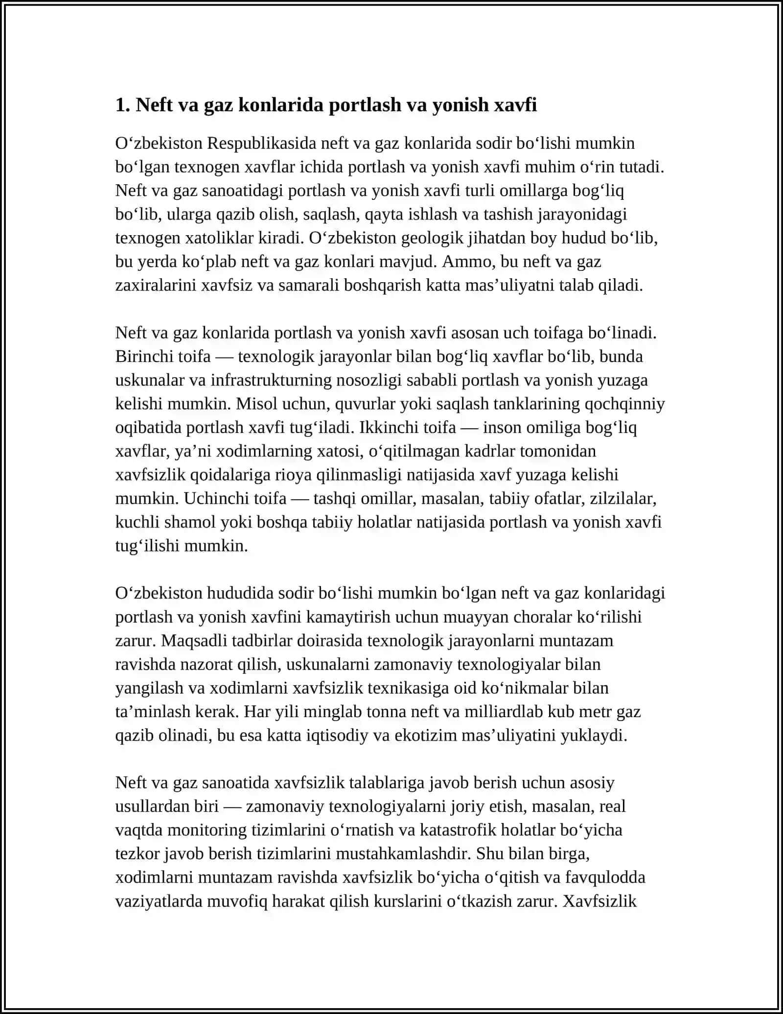 O'ZBEKISTONDA SODIR BOʻLISHI MUMKIN BOʻLGAN TEXNOGEN XAVFLAR 3