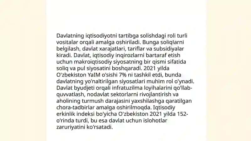 Davlat tomonidan iqtisodiyotni tartibga solishning zamonaviy tendensiyalari va ularni Oʻzbekistonda qoʻllanilishi imkoniyatlari 3
