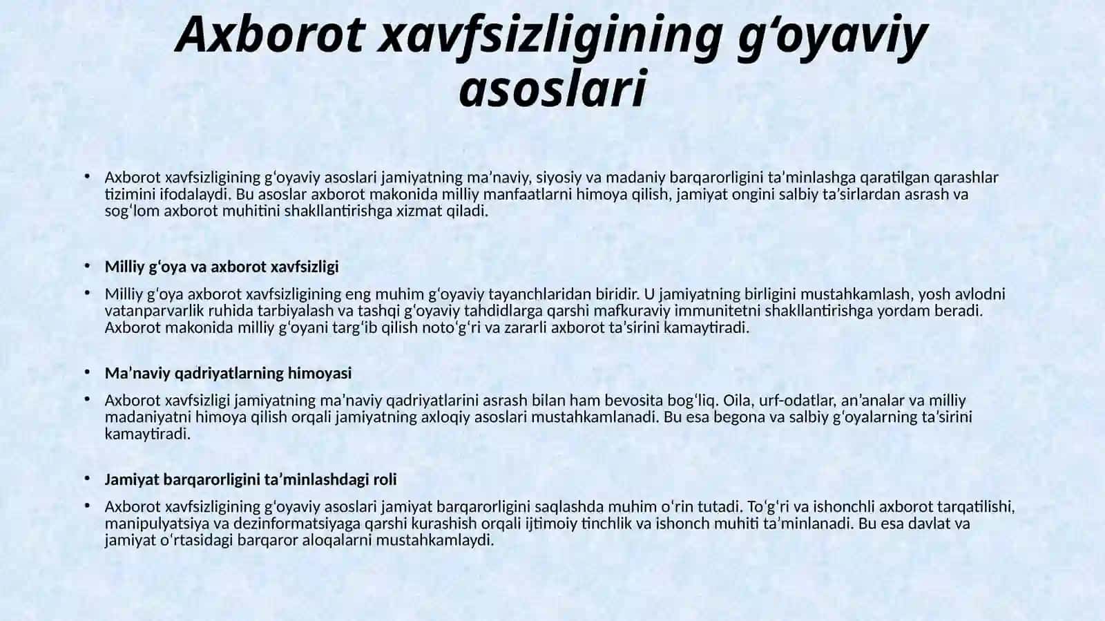 Axborot xavfsizligini ta'minlashning g'oyaviy-nazariy asoslari 3