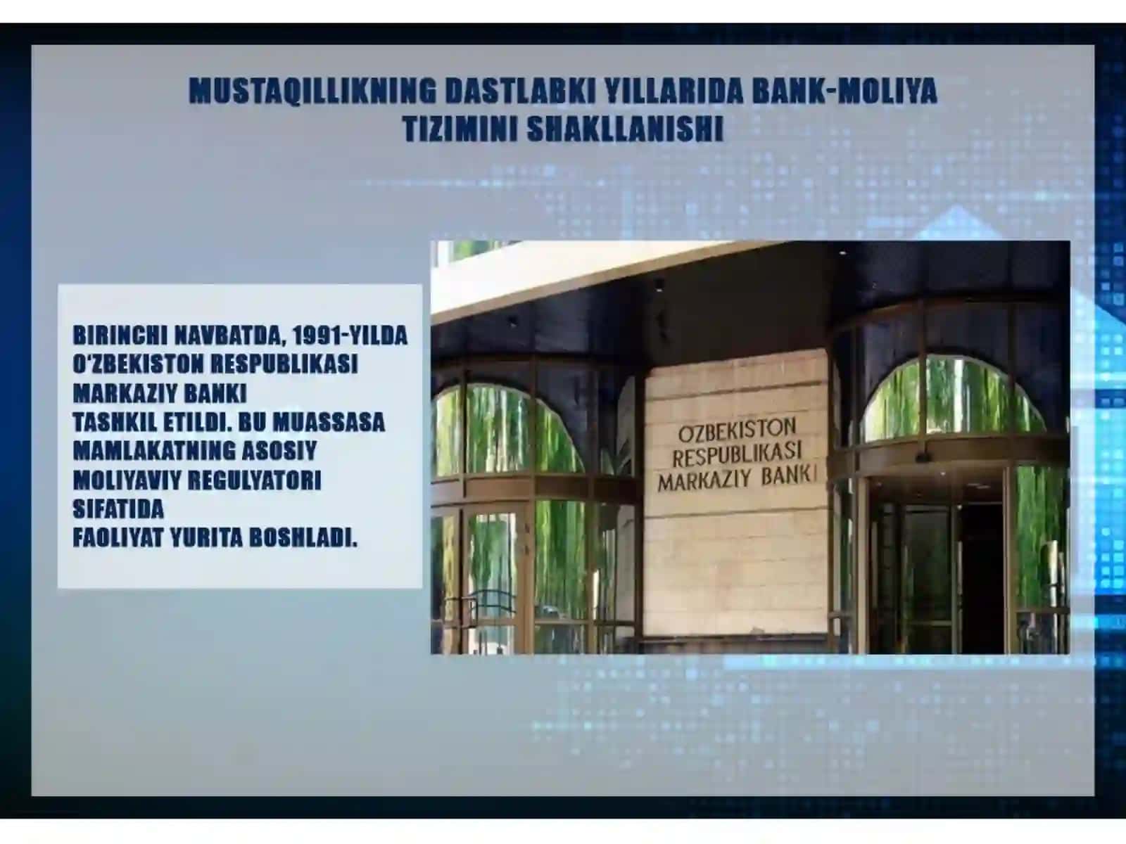 MUSTAQILLIK YILLARIDA O'ZBEKISTONDA BANK MOLIYA TIZIMI VA UNING RIVOJLANISHI 3