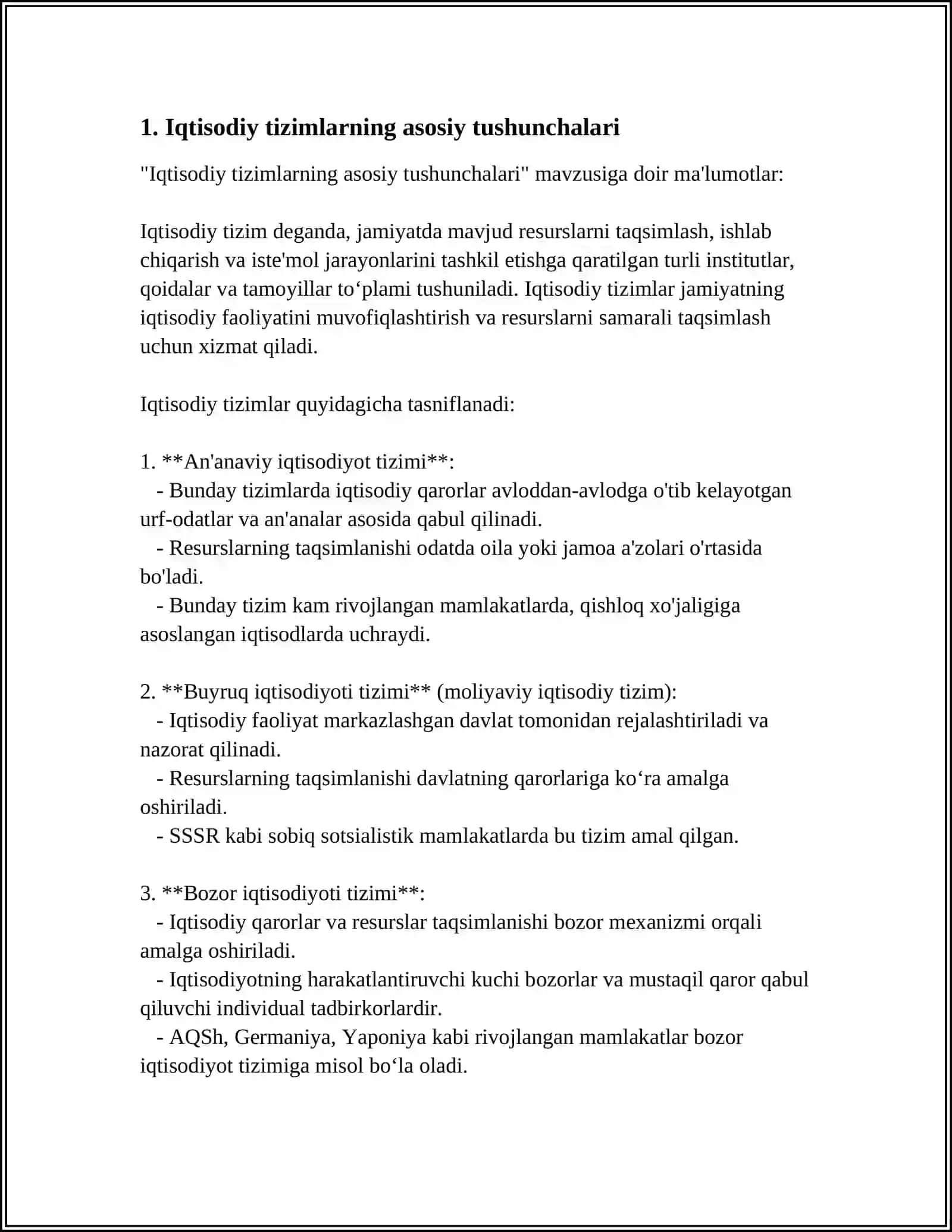 Iqtisodiy Tizim Modellari 3
