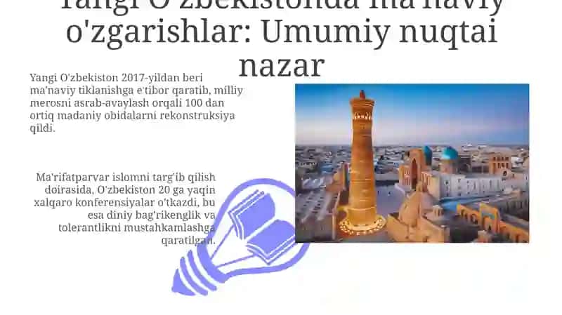 Yangi O'zbekistonda ma'naviy o'zgarishlar: Umumiy nuqtai nazar 3