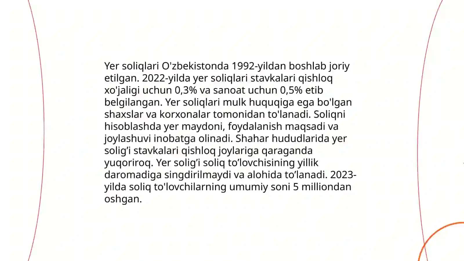 Yer qaridan foydalanuvchilar uchun soliq 3