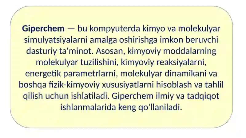 Giperchem dasturiy ta'minot 3