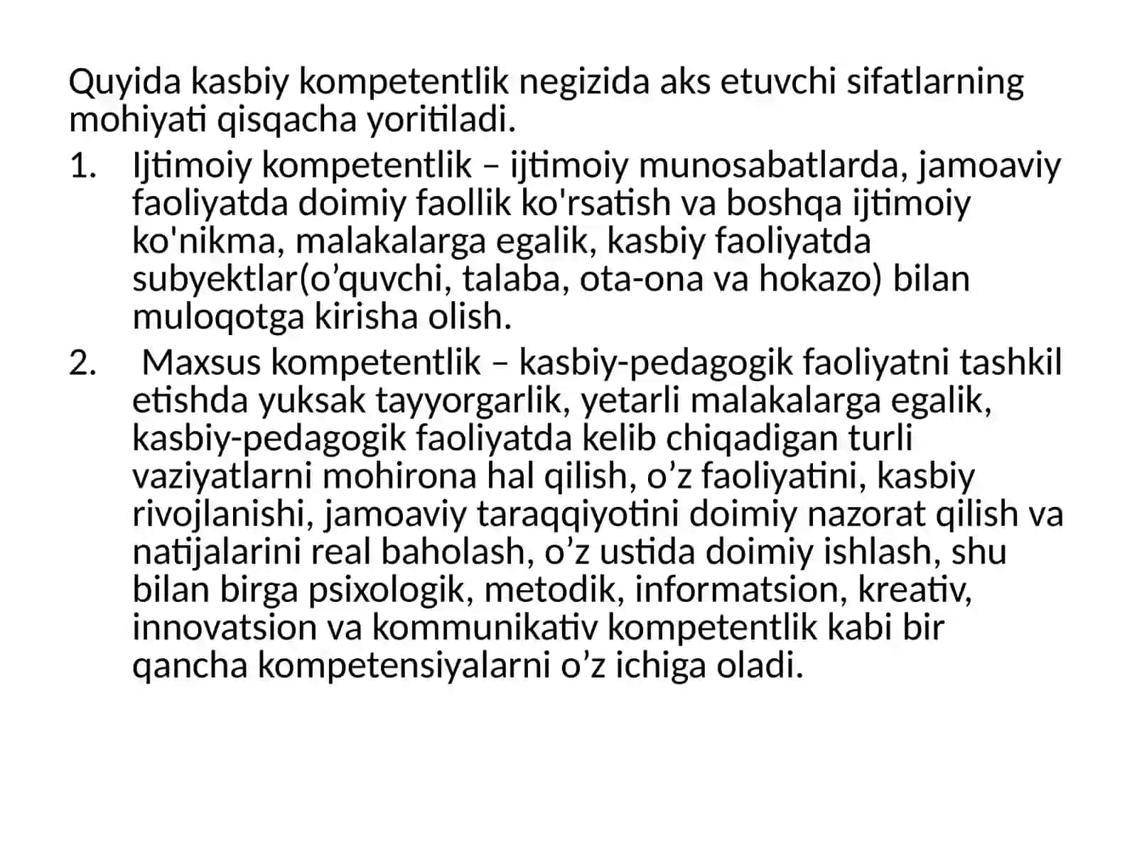 Kasbiy kompetensiya va uni rivojlantirish yo‘llari 3