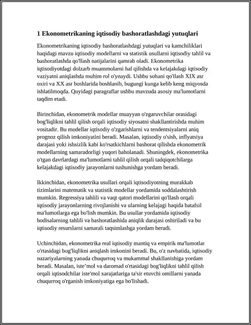 IQTISODIYOTDA EKONOMETRIKANI YUTUQ VA KAMCHILIKLARI 3