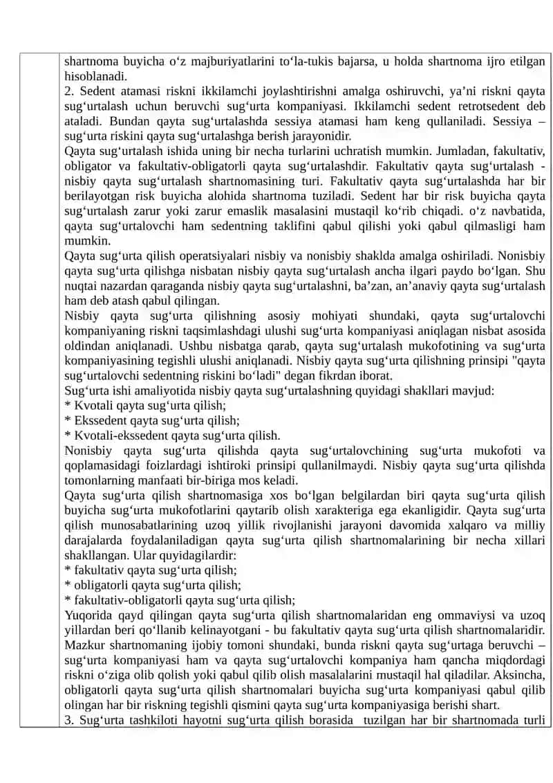 Sug‘urta bozorining professional ishtirokchilari va ularning faoliyatini o‘zaro muvofiqlashtirish 3