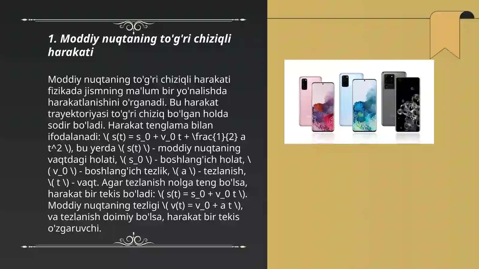 Moddiy nuqta va qattiq jismning murakkab harakatlari 3
