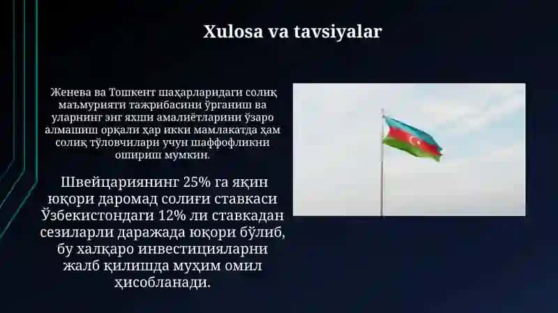 O'zbekiston va Shvetsariya soliq tizimlari 3