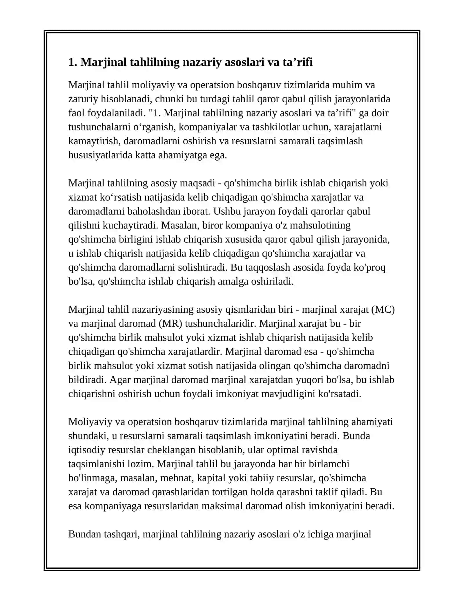 MOLIYAVIY VA OPERATSION BOSHQARUV TIZIMIDA MARJINAL TAHLIL 3