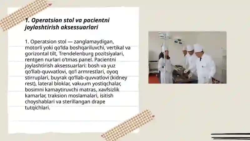 Xirurgiya va reanimatsiya bulimlari asosiy jixoz va anjomlari 3