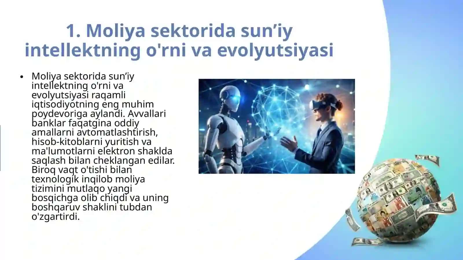 Sun’iy intellektning bank va moliya xizmatlarida qo’llanilishi 3