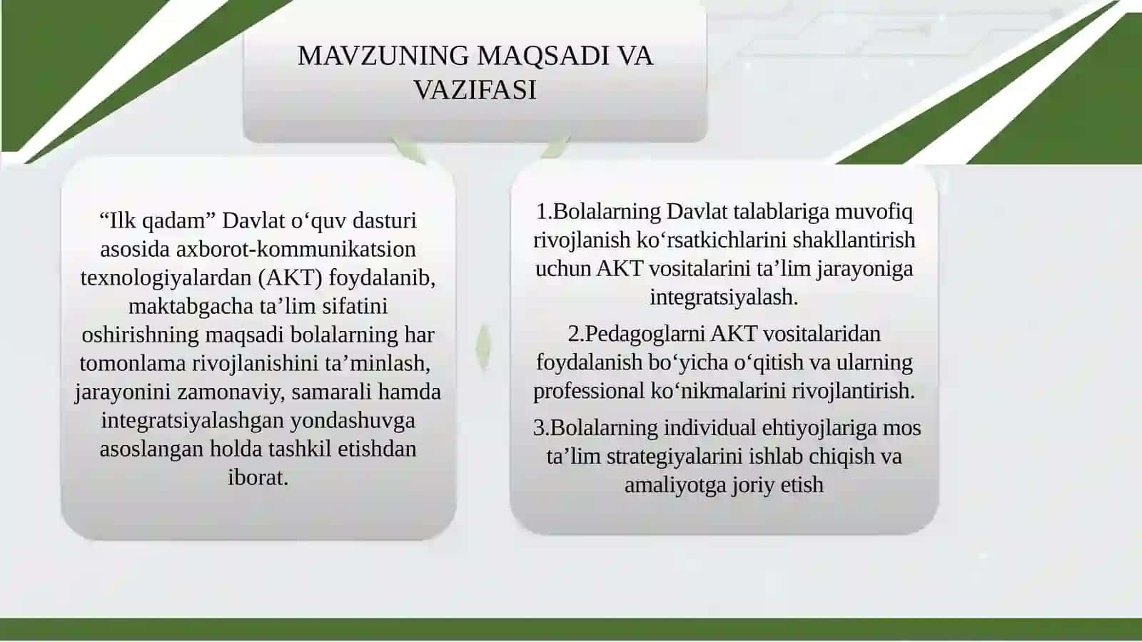 "ILK QADAM" DAVLAT O'QUV DASTURI 3