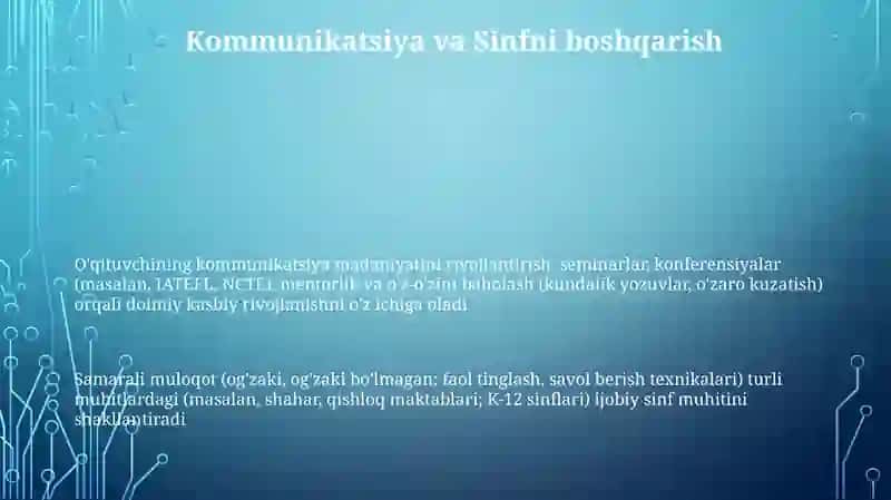 Muloqot Uslublari va O'qituvchining Samaradorligi 3