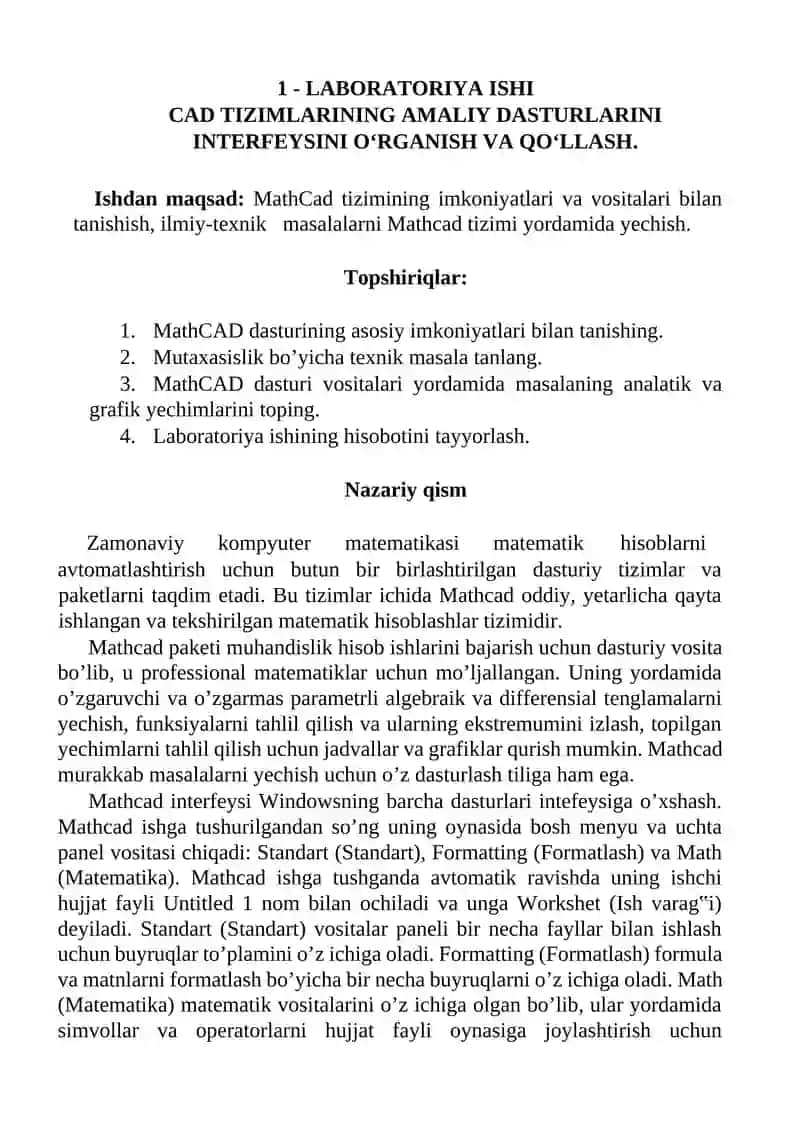 Uslubiy ko'rsatma "Texnik tizimlarda axborot texnologiyalari" 3