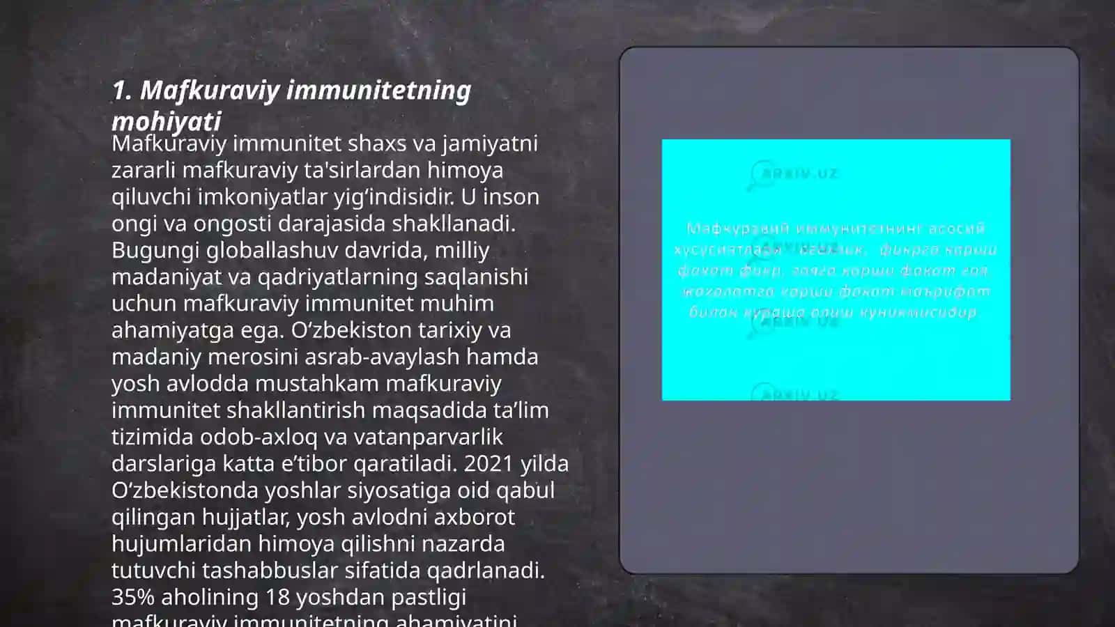 Mafkuraviy immunitet 3