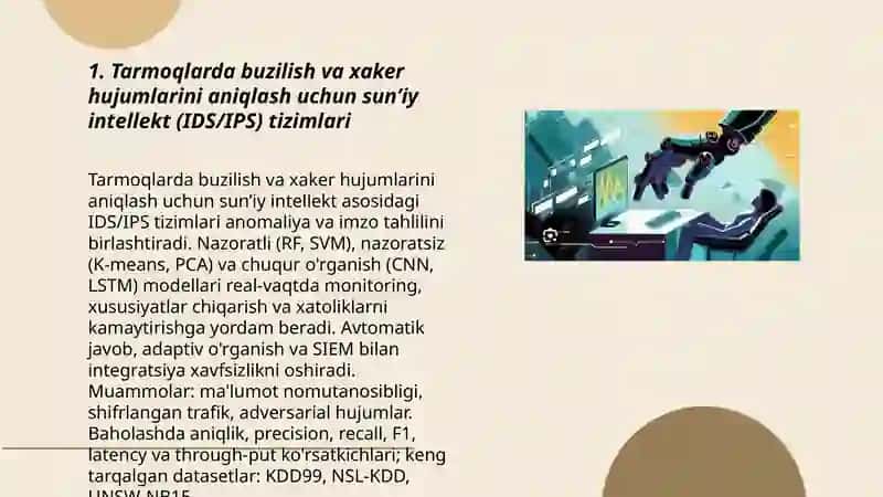 Kampiyutor tarmoqlari AI (sun’iy intellekt) qo'llanishi 3