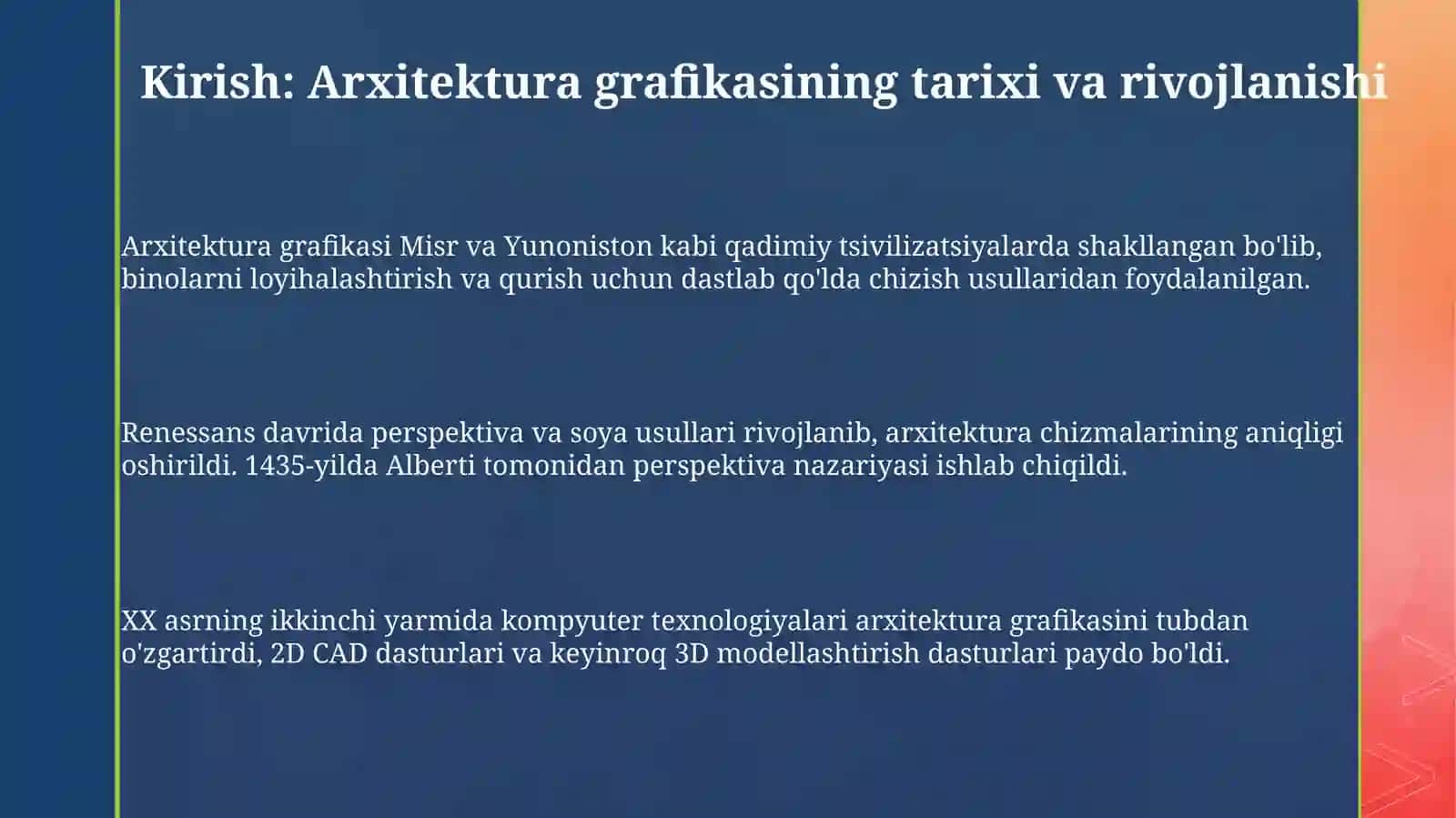 Arxitekturaviy grafikalar 3
