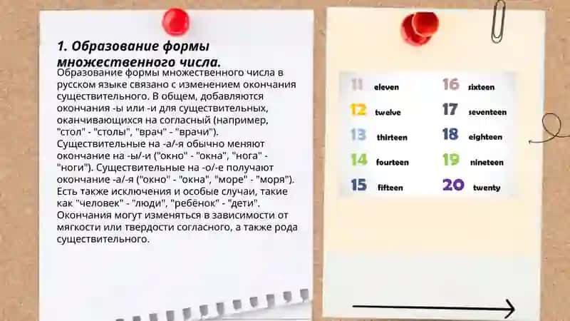 Образование формы множественного числа 3