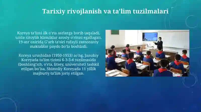 Ta'lim tizimlari va muammolari Koreyada 3