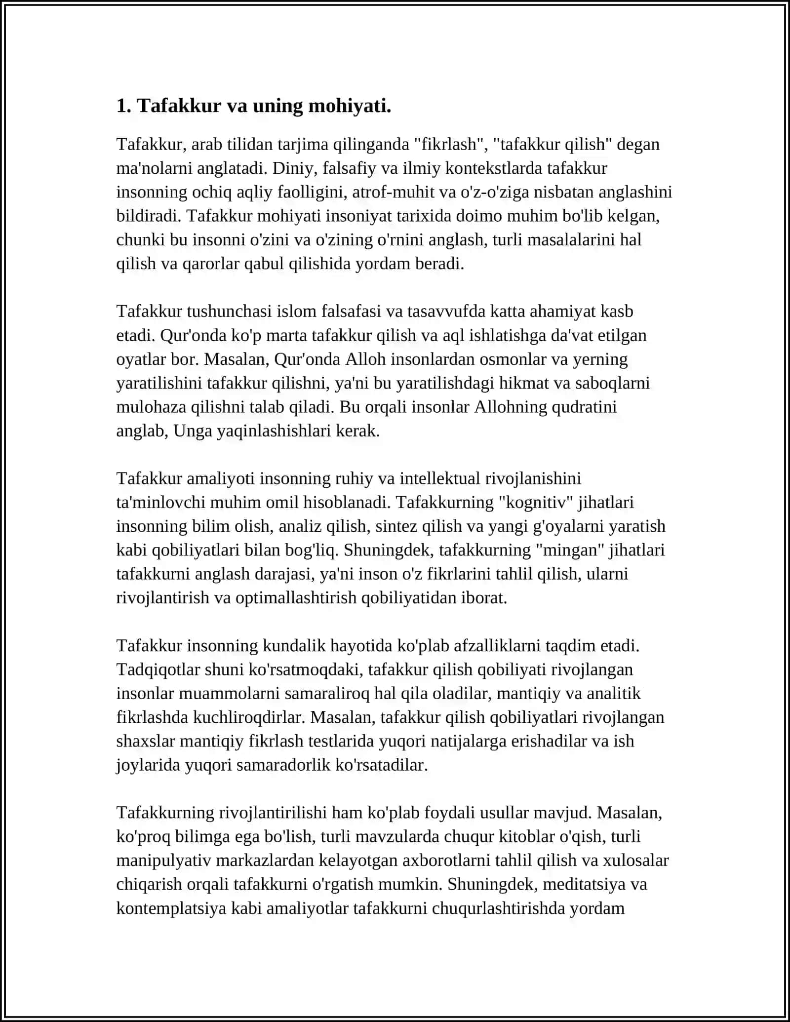 TAFAKKUR OPERATSIYALARI MAVZUSIGA BAGʻISHLANGAN ESSE 300TADAN ORTIQ SOʻZLI 3