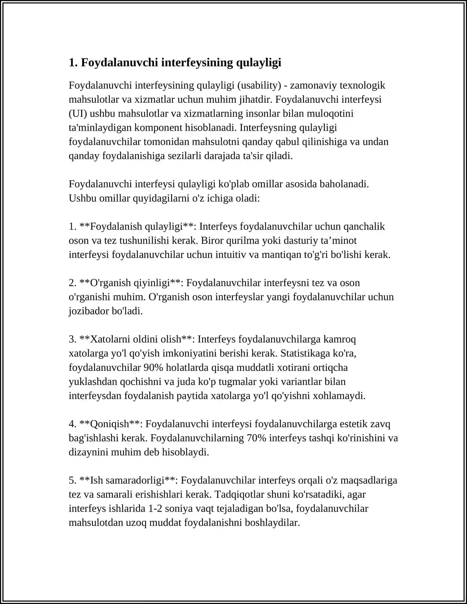 FOYDALANUVCHI INTERFEYSINI BAHOLASH 3