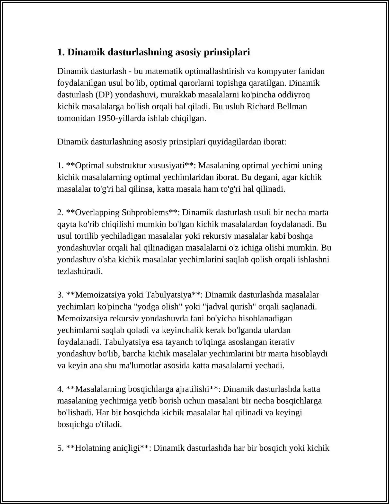 DINAMIK DASTURLASHNING AMALIY MASALALARI 3
