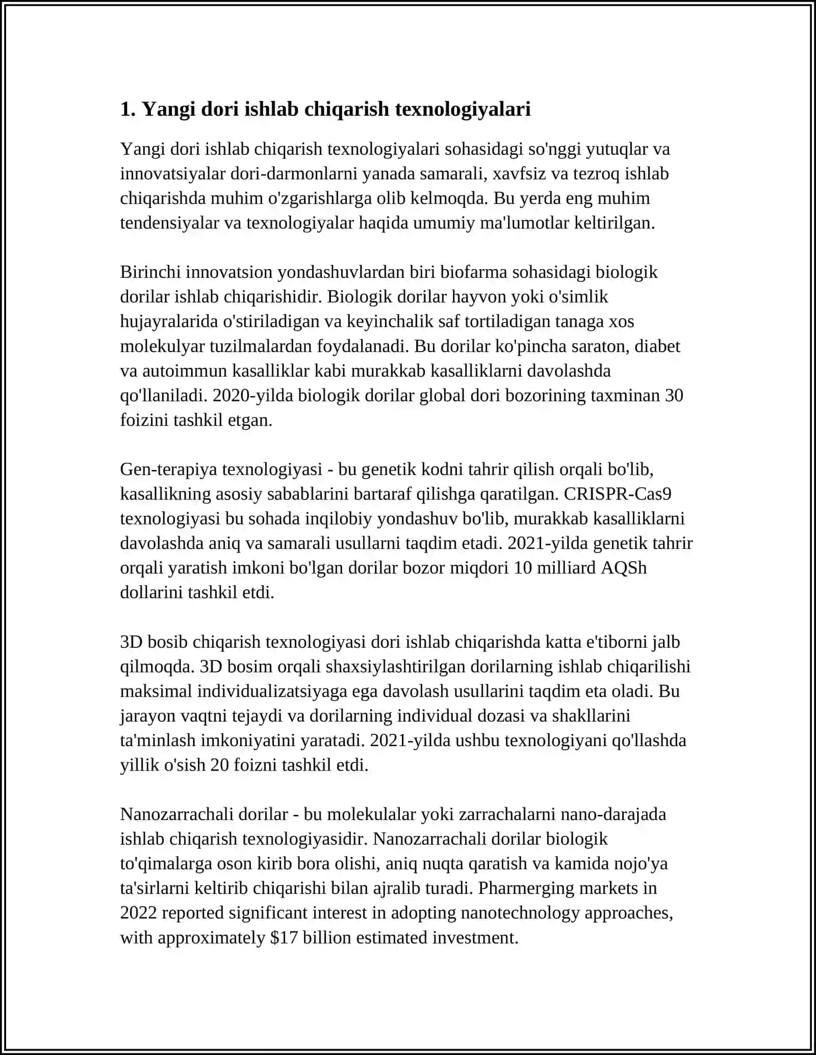 YANGI DORI TURLARINI RIVOJLANTIRISH ISTIQBOLLARI 3